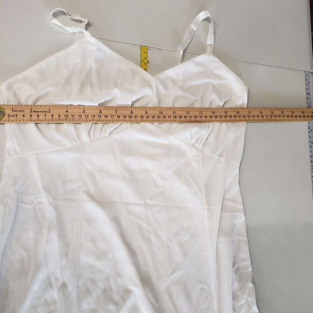 Slipfection Full Slip Women 38 White Vintage 70s  Nylon Tricot USA Coquette - Picture 7 of 7